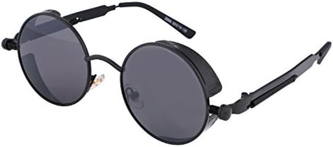 FEISEDY Retro Gothic Steampunk Sunglasses Round Metal Frame Punk Circle Inspired Shade Men B1857