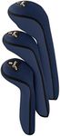 Stealth Club Covers 19060 Set 1-3-5 Golf Club Head Cover, Navy Blue Solid/Black Trim