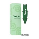 Bloom Nutrition High Powered Mixer | Stainless Steel Mini Handheld Whisk Milk Frother for Coffee, Greens, Matcha, Protein, & More, Green, 1x9