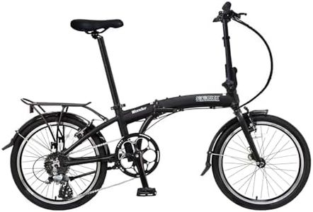 Wonder-8-SP - SOLOROCK Aluminum 8 Speed 20" Folding Bike - V Brakes (Matt BK), with Fenders & Alloy Rear Rack, Stainless Steel Spokes & Fender Stays