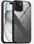 amazon basics Ultra Hybrid Camera Protection Back Cover Case for iPhone 15 - (Sides Black|Back Clear)