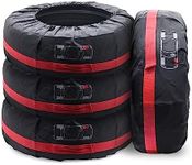 Car Spare Tire Covers, 19-23” Waterproof Dust-proof Auto Wheel Protection Cover Tires Storage Bags Set of 4(Diameter 80CM/31in)