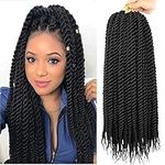 24 Inch Havana Twist Crochet Hair 6 Pack Senegalese Twist Crochet Braids Crochet Twist Hair Extensions for Black Women(24 Inch, 1B)