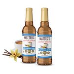 Matteo's Barista Style Sugar Free Coffee Syrup - Zero Calories Keto-Friendly Coffee Syrups & Flavors - USA-Made Kosher Sugar Free Coffee Flavoring Syrup For Home & Work (French Vanilla, 25.4 Oz, 2-pk)