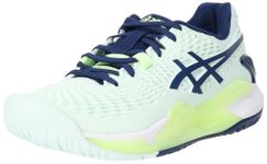 ASICS Womens Gel-Resolution 9 Pale Mint/Blue Expanse Tennis Shoe - 7 UK (1042A208.301)