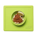 ezpz Happy Bowl (Lime) - 100% Silicone Suction Bowl with Built-in Placemat for Toddlers + Preschoolers – Dishwasher Safe