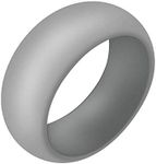 Boolavard Silicone Wedding Ring for Men and Women Affordable Silicone Rubber Band, 7 Pack, 5 Pack & Singles - White, Grey, Silver, Blue (12-21.50mm, Grey)