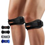 CAMBIVO 2 Pack Patella Tendon Knee Strap, Knee Support Brace for Women Men, Adjustable Band for Hiking, Soccer, Basketball, Baseball, Running, Tennis, Volleyball, Squats