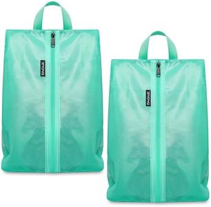 Bagail Shoe Bags for Travel,2 Set Shoe Bag for Storage in Closet,Transparent Shoe Packing Organizers with YKK Zipper (L 17"x10"x5", Turquoise 2pcs)