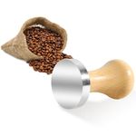 Supvox® 51mm Espresso Tamper Heavy Duty Metal Base Barista Coffee Tamper Elegant Solid Wooden Handle Espresso Tamper Espresso Tamper Coffee Press Tool