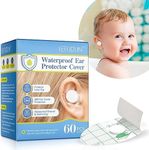 Waterproof Ear Protection Sticker, Baby Waterproof earplug, Ear Protectors Soft Disposable Breathable Ear Covers Patch for Shower and Swimming Protects Inner Ear - 60 Pcs, 4.5x7cm