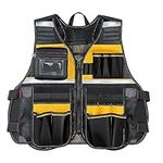 IEUDNS Tool Vest with Multi Pockets Carpenter Vest Tool Pouch Hardware Tool Organizer High Visibility Electrician Tool Pouch for Men and Woman, Yellow