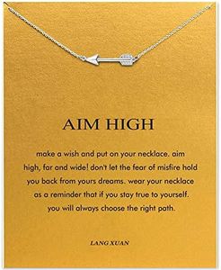 LANG XUAN Message Card Silver Arrow Pendant Necklace Friendship Sun Good Luck Elephant Pendant Chain Necklace for Women Gift