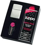 Zippo Brushed Chrome Lighter with F