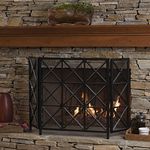 Christopher Knight Home Mandralla 3 Panelled Black Iron Fireplace Screen, Metal