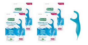 GUM - 888DF Advanced Care Flossers, Fresh Mint Dental String Floss Picks, Vitamin E & Fluoride, 600 Count