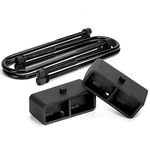 KSP 2" Rear leveling Lift Block with 15.5" Black U bolts for 1999-2020 F-o-r-d F250 and F350 Super Duty 2WD 4WD, 2000-2005 Ford Excursion 2WD 4WD, not fit a Dually/Overload Leaf Springs