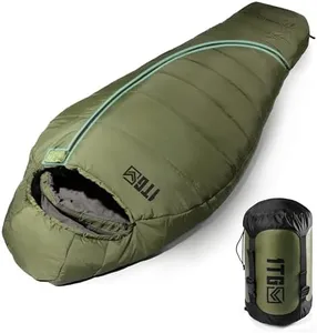 Mummy Sleeping Bag, 26 to 36℉ All Season Camping Sleeping Bag for Adults Cold Weather with Adjustable Hood, Phone Pocket for Hiking, Traveling, Tents and Outdoor Activities