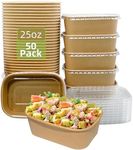 Kraft Paper Salad Bowls w/Lids 750m