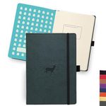 Dingbats* Wildlife Squared Journal A5 - Vegan Leather Hardcover, Ideal for Work, Travel - Pocket, Elastic Closure, Bookmark