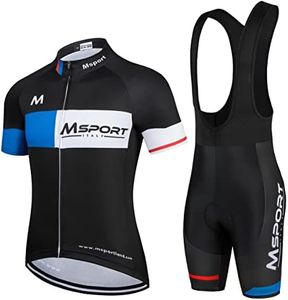 Traje de ciclismo hombre Jersey Maillot de bicicleta + pantalones cortos Transpirable con 3D Acolchado De Gel - M03.Azul XXL