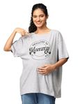 The Mom Store Mom T-Shirt | Cotton | Pre and Post Pregnancy | Quirky Statements | Comfortable | Oversized | Grey | S