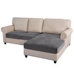 Mingfuxin Sectional Couch Covers 3 Pieces Velvet Sofa Seat Cushion Covers L Shape Separate Cushion Couch Chaise Cover Elastic Furniture Protector for Both Left/Right Sectional Sofa Couch