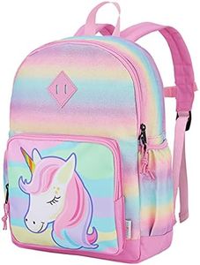 VASCHY Mochila Niña, Mochila Unicornio Mariposa Mochila Escolar Primaria Mochila Infantil 4-6 Años Mochila Chica Ajustar Carpeta A4 con Bolsillos Laterales y Correa en Pecho Unicornio