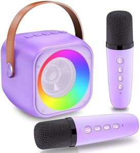 Karaoke Machine 2 Microphones Kids Karaoke Microphone Speaker Portable Wireless Karaoke Machine for Kids Boys Girls Toys Gifts for 5 6 7 8 9 10 Years