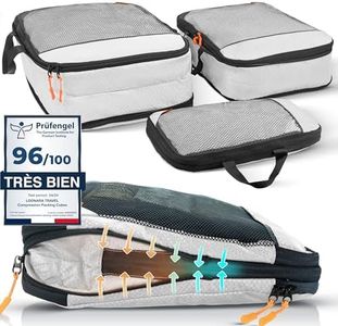 rangement valise [3 pièces] - plus d'espace dans la valise ou le sac à dos grâce à la compression - organisateur de voyage (gris)