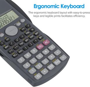 Helect 2-Line Scientific Calculator – Engineering, School & Business, Black