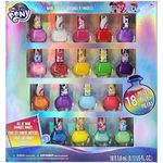 Townley Girl My Little Pony Non-Toxic Water Based Peel-Off Nail Polish Set with Glittery and Opaque Colors for Girls Kids Teens Ages 3+, Perfect for Parties, Sleepovers and Makeovers, 18 Pcs