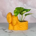 Lasaki Couple Lily Ceramic Pots for Indoor Plants, Planters, Flower, Pots, gamla, Outdoor, Balcony, Home, Garden, Office Decor, Succulent Pot(L - 16 X W - 10 X H - 14.5 cm)(Plants not Included)