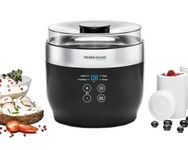 ROMMELSBACHER JG 80 Jona Yoghurt and Fresh Cheese Maker Including 4 Ceramic Portion Cups 125 ml Each, 2 XXL Glass Containers 1.2 Litres, 4 Preset Programmes with Different Temperatures