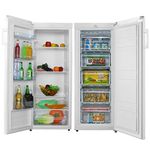 Cookology Tall Upright Fridge & Freezer Pack in White, 55 x 142cm tall, Side-by-Side