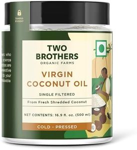 TWO BROTHERS Organic Farms Coconut Oil | Coconut Oil for Skin | Extra Virgin Coconut Oil 16 Fl Oz | Cold Pressed Coconut Oil 500ml | All Purpose Coconut Oil for Cooking from Fresh Shredded Coconuts