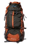 F Gear Hunter Grey Orange75L Large Trekking Backpack with Rain Cover|Rucksack Bag for Men Women|Drawstring|Shoe Pocket|Water resistant|Light Weight|Hiking Daypack Weekender Camping Outdoor Camps Bag