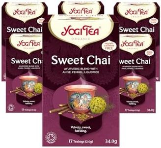 Yogi Tea, Sweet Chai, Organic Herbal Tea, Naturally Caffeine Free, Blend of Anise, Fennel and Liquorice, 6 Packs x 17 Tea Bags (102 Teabags Total)