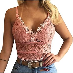ABOUTYES Gift for Friend, Sexy Tank Top for Women Lace Push Up Wireless Full Coverage Comfortable Lingerie Stretch Strappy T Shirt Bra Bralette