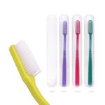 Dr. Flex Ozette Hard Toothbrush with Dupont Filaments Anti-Bacterial Container for Adults, Multicolour Manual Toothbrushes Cover for Travel, Home, Oral Hygiene Care, Pack of 4, Made in India