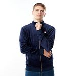 Fila Mens Gold Velour Tracksuit Jacket - Navy - Large