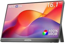 ARZOPA Portable Monitor, 16.1" FHD 1080P Kickstand 100% sRGB High Color Gamut Portable Laptop Monitor IPS Eye Care Screen for High-end Office & Entertainment - Z1C