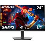 SANSUI 24 Inch Gaming Monitor, FHD 180HZ OD 1ms Computer Monitor, HDR 110% sRGB, HDMI 2.1x2 DP 1.4 Ports, FreeSync, Racing FPS RTS Modes,VESA Mountable/Frameless/Eye Care (ES-G24F4 Cable Included)