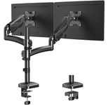 MOUNTUP Dual Monitor Stand, Height Adjustable Monitor Desk Mount,Gas Spring Monitor Arm for Two 17-32 Inch Screens, with C Clamp/Grommet Mounting Base, Holds up to 19.8lbs per Arm, Max VESA 100x100mm