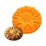 11.5'' Sunflower Silicone Baking Mould, FantasyDay Anniversary Tray-Wedding Festival Party Silicone Cake Mold for Muffin Candy Chocolate Gummy Butter Fondant Soap Bread Loaf Brownie Cornbread Ice Cube