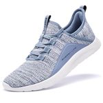 ALEADER Womens Fashion Sneakers Cloud Cushion Pure Running Shoes Slip On Walking Shoes Light Blue Size 8 US