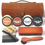 BALORIZ Shoe Polish & Care Kit, 13PCS Portable Leather Shoe Shine Kit with Shoe Brushes, Mink Oil for Leather Boots Shoe Care and Cleaning as Gift for Men & Women