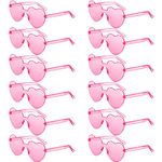 Heart Sunglasses Heart Glasses Heart Rimless Sunglasses Frameless Transparent Love Glasses Eyewear for Women Party Favor