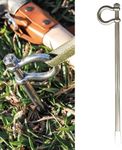 Dog Tie Out Stake - Stainless Steel Heavy Duty Dog Stake for Outside, Dog Anchor for Dog Tie Out Cable for Yard, Free Swivel Dog Stake Camping Gear for Small Dog Up to 20 lbs (12 Inch)