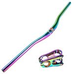 CARACHOME MTB Bicycle Colorful Handlebar 31.8MM X 800MM AM XC DH Downhill Racing Bike Rise Rainbow Handlebar,B